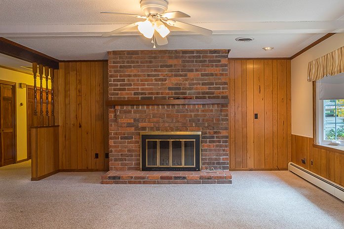 Fireplace remodel before